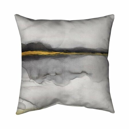 BEGIN HOME DECOR 26 x 26 in. Gold Stripe Abstract-Double Sided Print Indoor Pillow 5541-2626-AB74